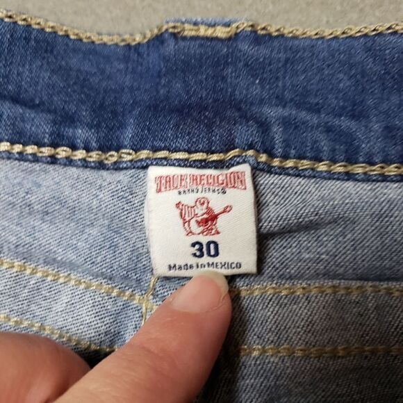 True Religion High Rise super skinny flap pocket distressed / destroyed Jeans - Picture 10 of 16